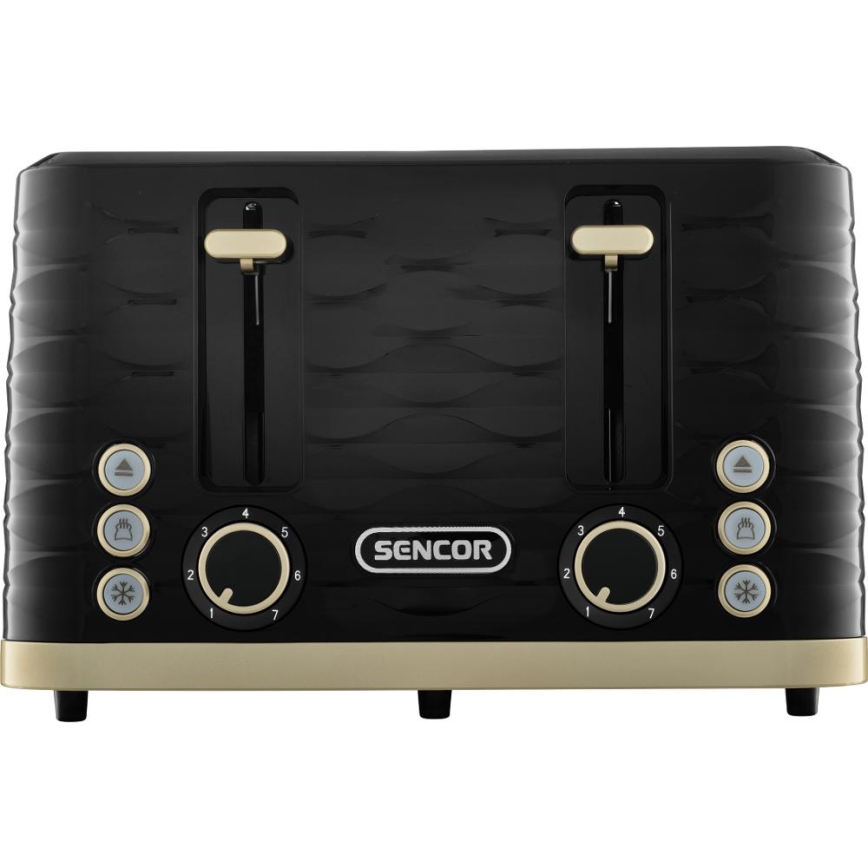 Sencor - Brödrost för fyra skivor 1600W/230V svart/beige