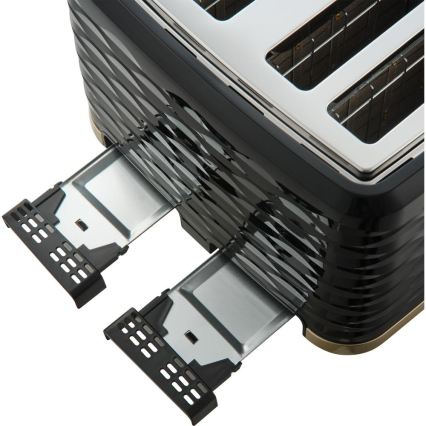 Sencor - Brödrost för fyra skivor 1600W/230V svart/beige