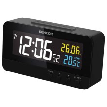 Sencor - Digital clock med alarm och thermometer 230V/1xCR2032