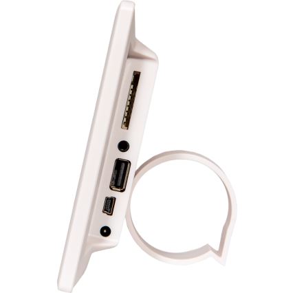 Sencor - Digital fotoram 7 med högtalare 230V vit + fjärrkontroll