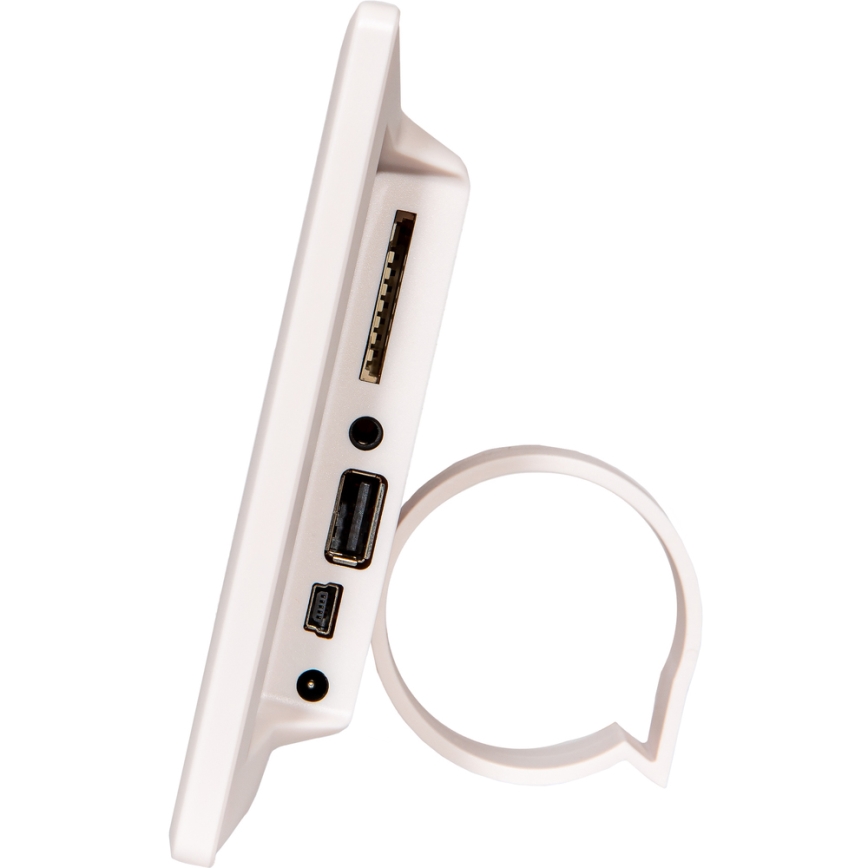 Sencor - Digital fotoram 7 med högtalare 230V vit + fjärrkontroll