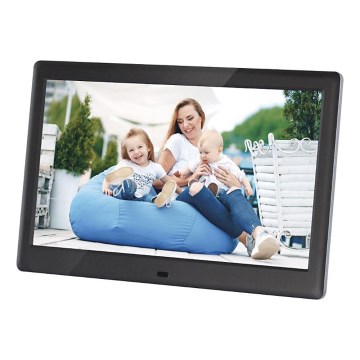 Sencor - Digital fotoram med högtalare, 230 V, svart + fjärrkontroll