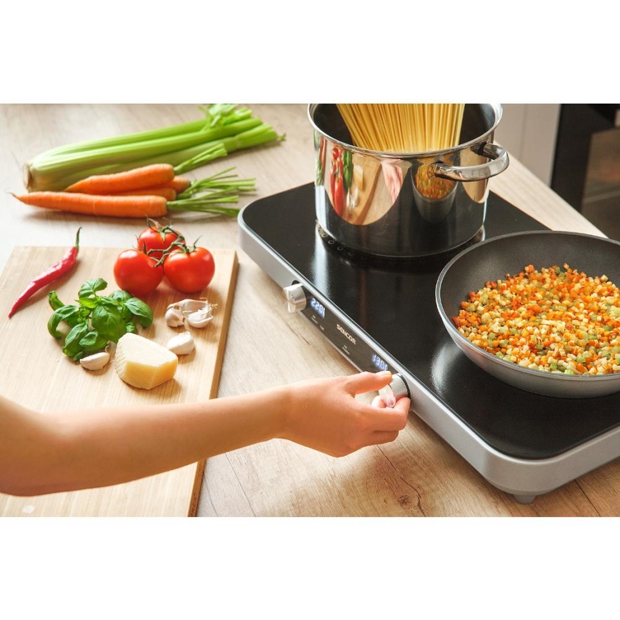 Sencor - Tvåplattors glaskeramisk spis med LCD-display 3500W/230V