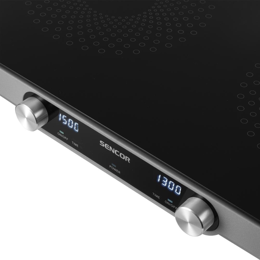 Sencor - Tvåplattors glaskeramisk spis med LCD-display 3500W/230V