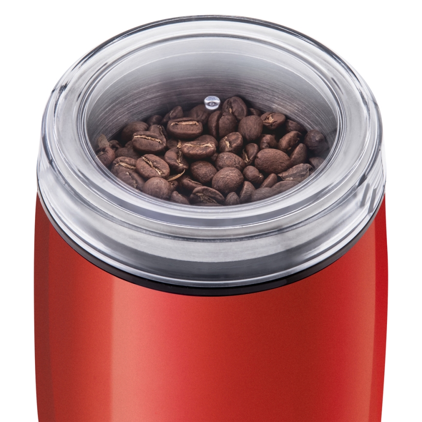 Sencor - Elektrisk kaffebönkvarn 60 g 150W/230V röd/matt krom