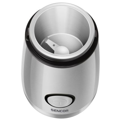 Sencor - Elektrisk kaffebönkvarn 60 g 150W/230V vit/matt krom