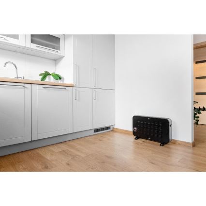 Sencor - Elektrisk konvektorvärmare 750/1250/2000W/230V termostat IP24 svart