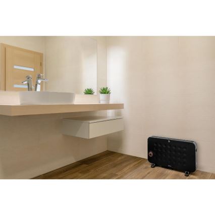 Sencor - Elektrisk konvektorvärmare 750/1250/2000W/230V termostat IP24 svart