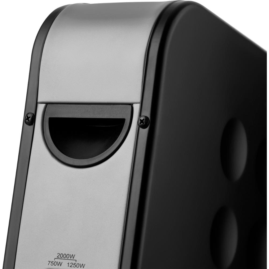 Sencor - Elektrisk konvektorvärmare 750/1250/2000W/230V termostat IP24 svart