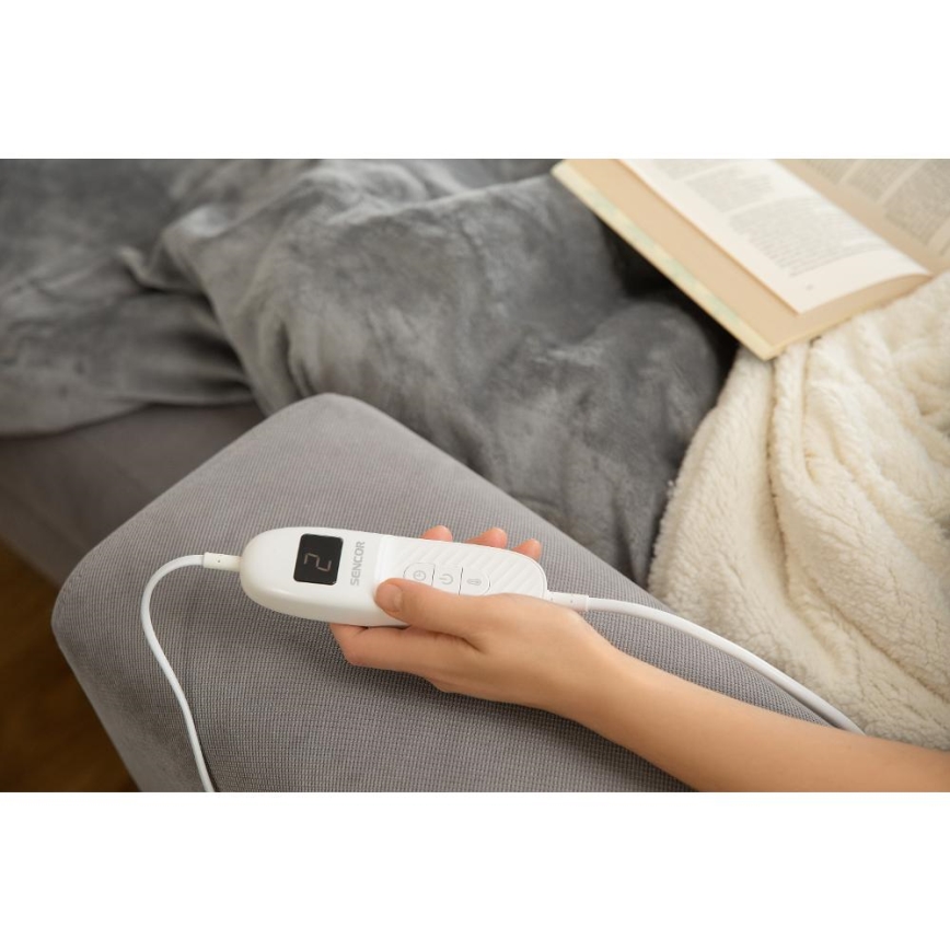 Sencor - Elektrisk värmefilt 160W/230V 180x130 cm grå