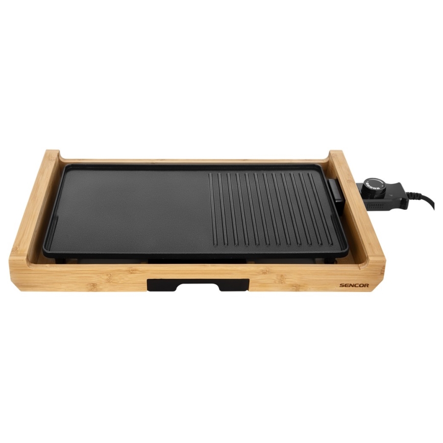 Sencor - Elektriskt bordsgrill 1800W/230V bambu