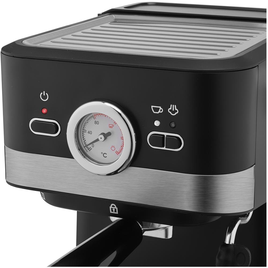 Sencor - Espressomaskin med spak 1050W/230V svart/matt krom