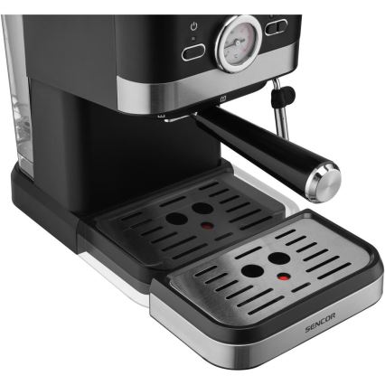 Sencor - Espressomaskin med spak 1050W/230V svart/matt krom