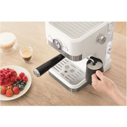 Sencor - Espressomaskin med spak 1050W/230V vit/matt krom