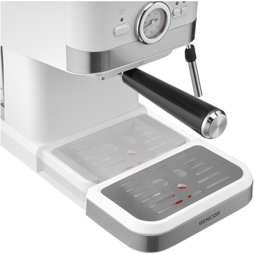 Sencor - Espressomaskin med spak 1050W/230V vit/matt krom