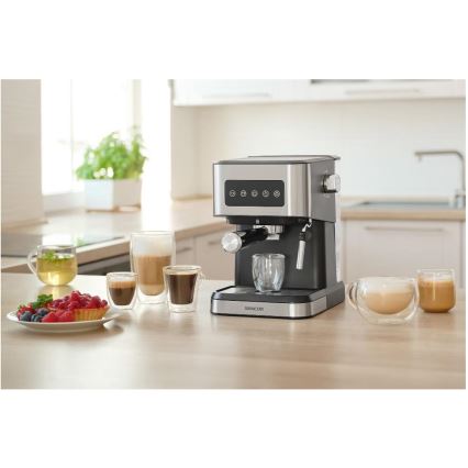 Sencor - Espressomaskin med portafilter 1050W/230V svart/matt krom