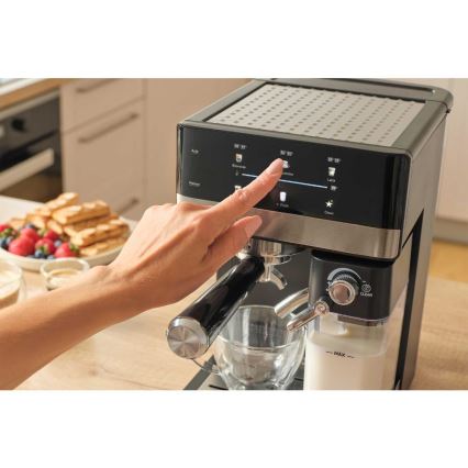 Sencor - Espressomaskin med portafilter 1350W/230V svart/mattkrom