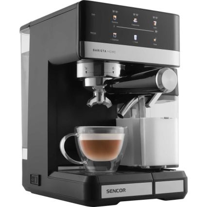 Sencor - Espressomaskin med portafilter 1350W/230V svart/mattkrom