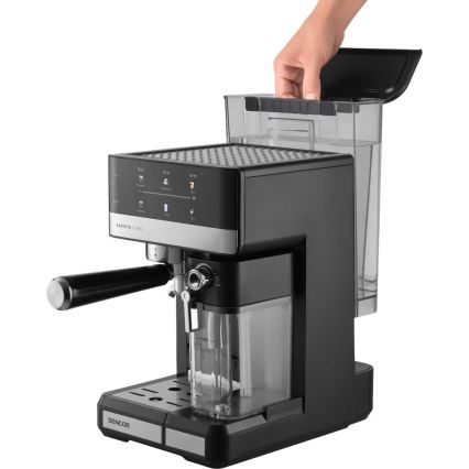 Sencor - Espressomaskin med portafilter 1350W/230V svart/mattkrom