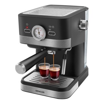 Sencor - Espressomaskin med spak 1050W/230V svart/matt krom