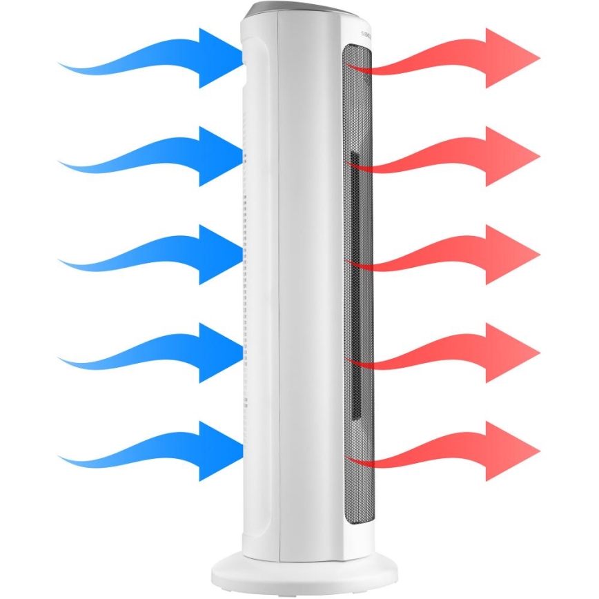Sencor - Fläkt med keramiskt värmeelement 2200W/230V Wi-Fi vit + fjärrkontroll