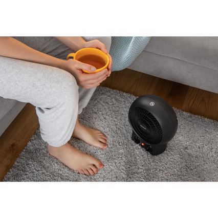 Sencor - Fläkt med värmeelement 1200/2000W/230V svart