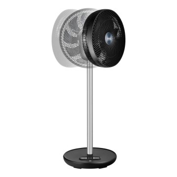 Sencor - Golvfläkt 3D UltraSilent 26W/230V Wi-Fi svart + fjärrkontroll