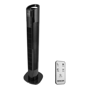 Sencor - Golvfläkt 50W/230V black + fjärrkontroll