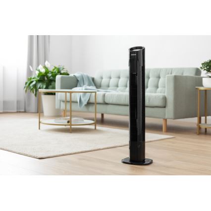 Sencor - Golvfläkt 50W/230V black + fjärrkontroll
