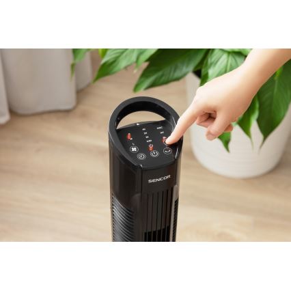 Sencor - Golvfläkt 50W/230V black + fjärrkontroll