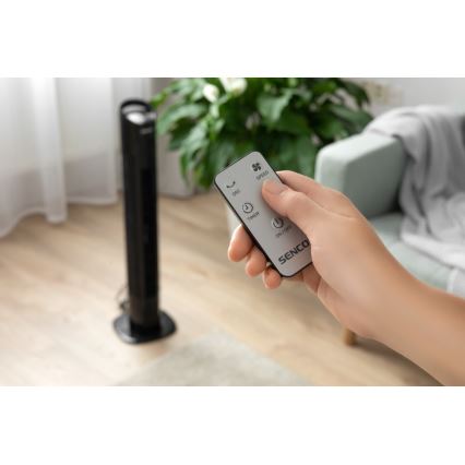 Sencor - Golvfläkt 50W/230V black + fjärrkontroll