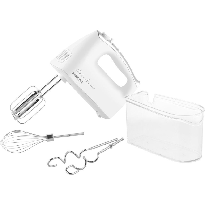 Sencor - Handmixer med tillbehör 500W/230V vit