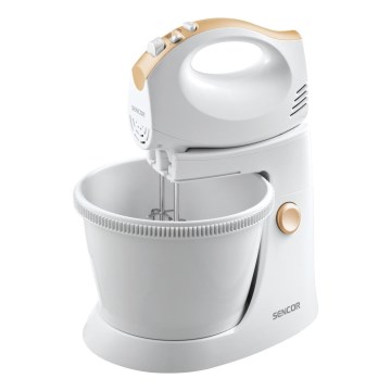 Sencor - Handmixer med roterande skål 500W/230V vit