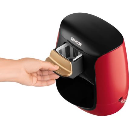 Sencor - Kaffekokare med två muggar 500W/230V röd/svart