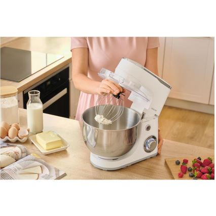 Sencor - Köksassistent med rostfri bunke 1300W/230V vit