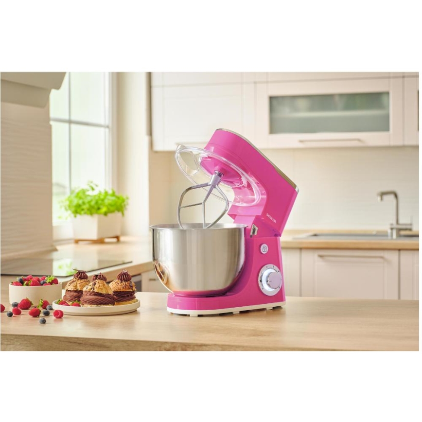 Sencor - Köksmaskin med rostfri skål 1300W/230V rosa