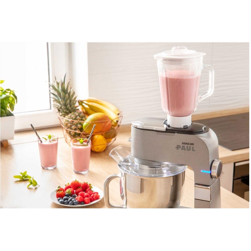 Sencor - Köksmaskin med rostfri skål 1700W/230V matt krom
