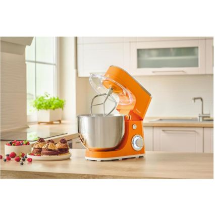 Sencor - köksmaskin med skål i rostfritt stål 1300 W/230 V orange