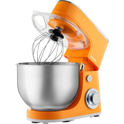 Sencor - köksmaskin med skål i rostfritt stål 1300 W/230 V orange