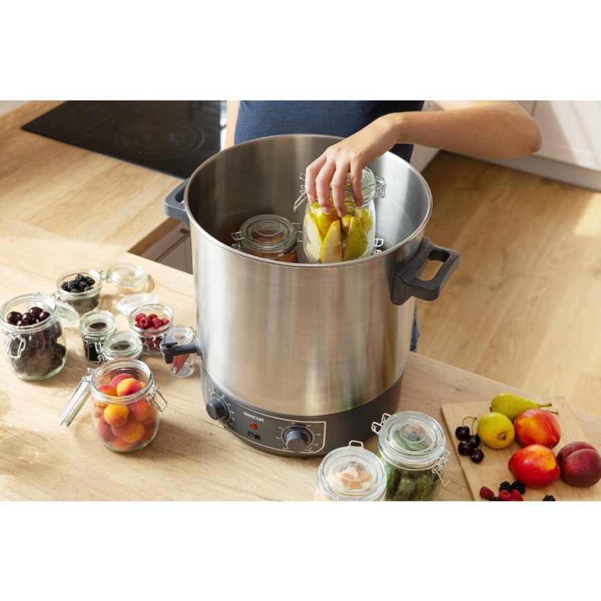 Sencor - Konserveringsgryta 27 l 1800W/230V rostfritt stål/grå