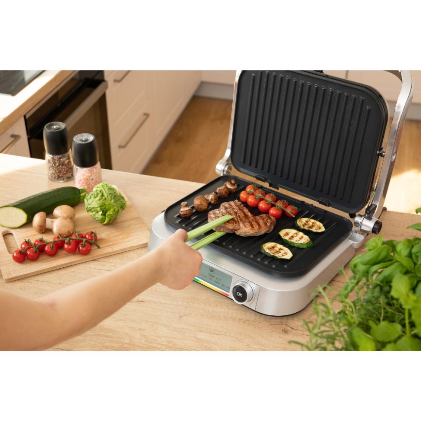 Sencor - Kontaktgrill 2100W/230V matt krom