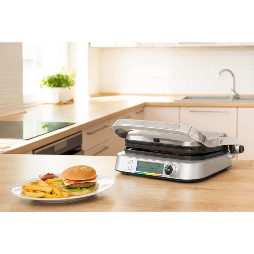 Sencor - Kontaktgrill 2100W/230V matt krom