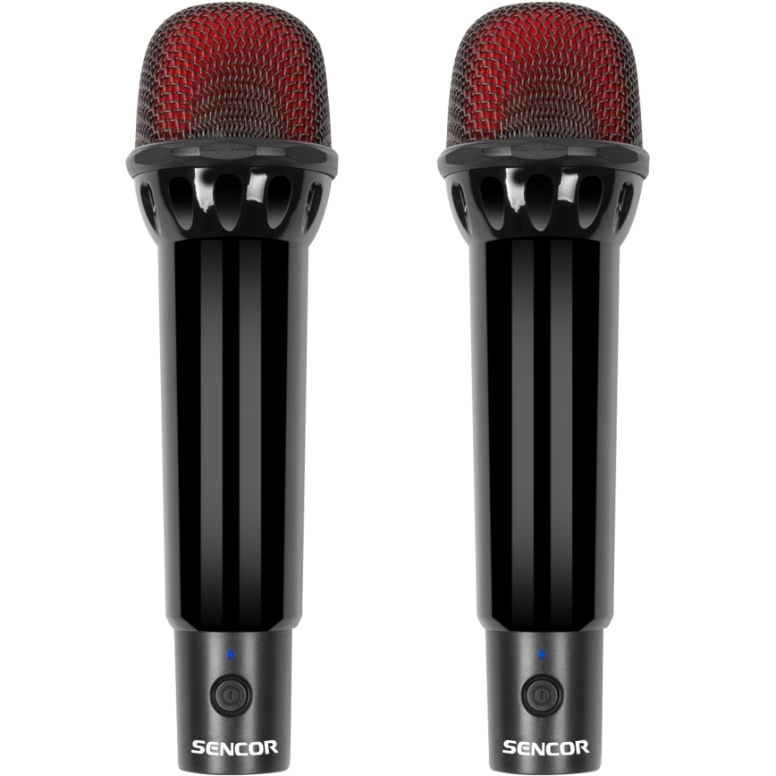 Sencor - LED-högtalare med trådlösa mikrofoner 4000 mAh + 2x 1200 mAh