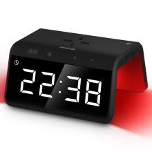 Sencor - LED RGB väckarklocka med trådlös laddning 10W