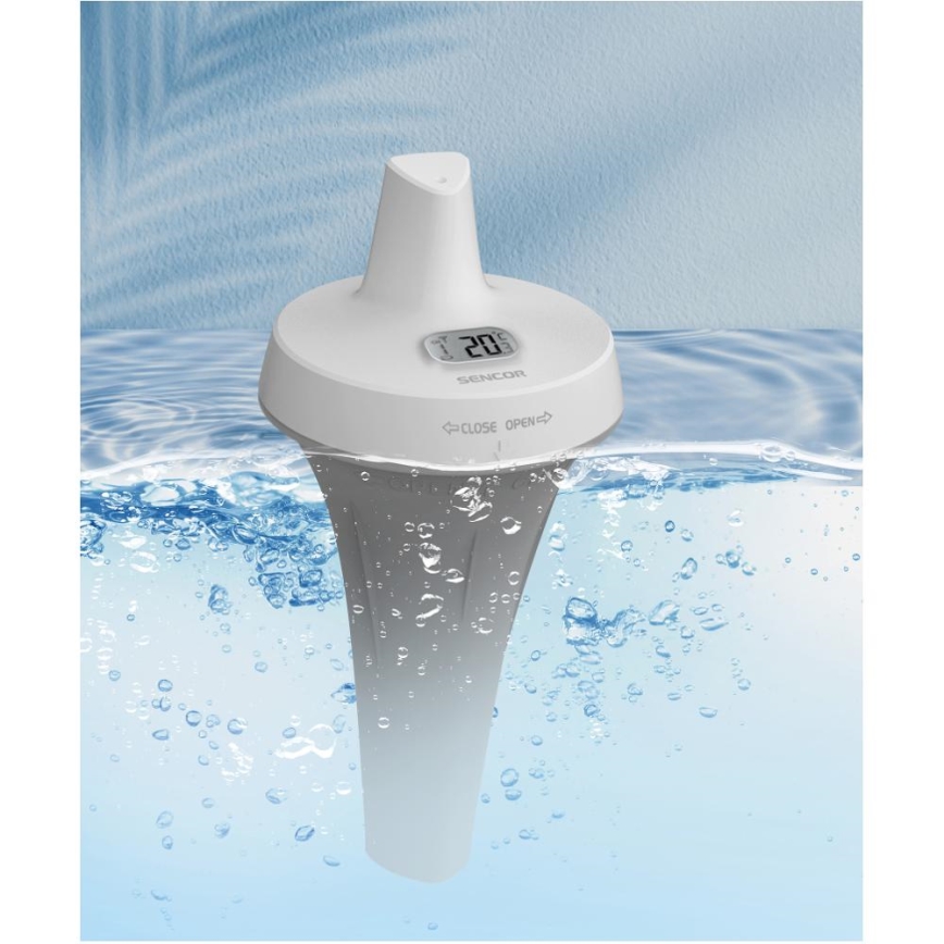 Sencor - Mätstation med trådlös flytsensor för pool 2xAA + 2xAA IPX7