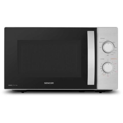 Sencor - Mikrovågsugn med grillfunktion 700W/1000W/230V 20 l matt krom
