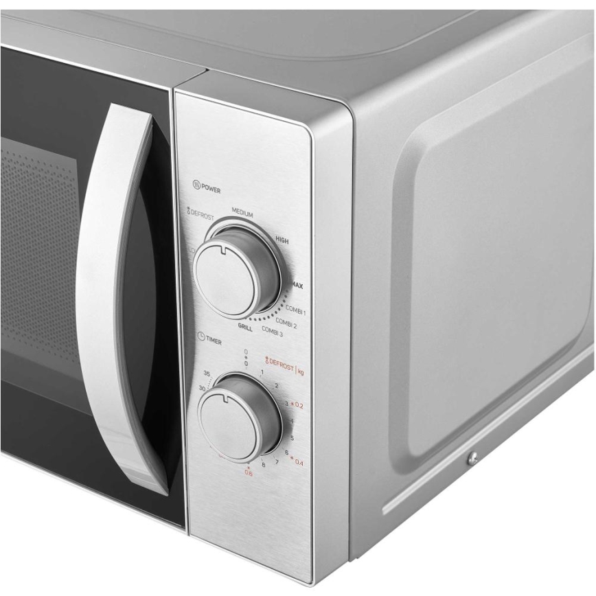 Sencor - Mikrovågsugn med grillfunktion 700W/1000W/230V 20 l matt krom