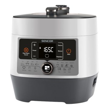 Sencor - Multifunktionell elektrisk tryckkokare 5,5 l 1000W/230V vit/svart