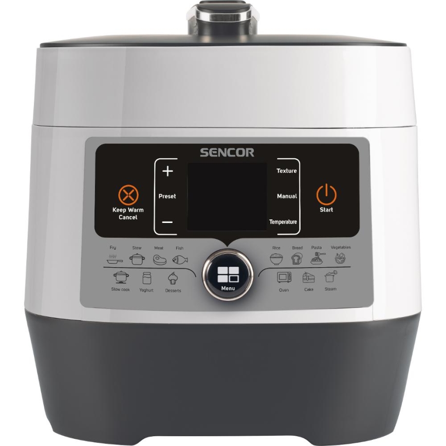 Sencor - Multifunktionell elektrisk tryckkokare 5,5 l 1000W/230V vit/svart