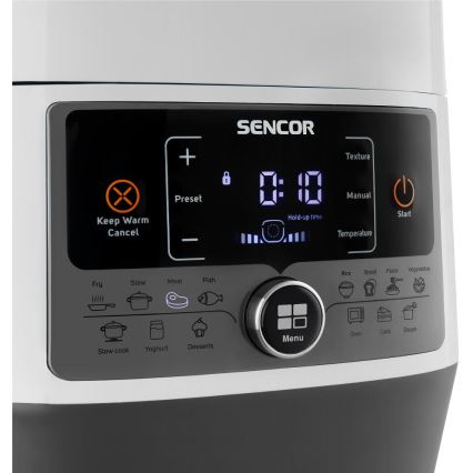 Sencor - Multifunktionell elektrisk tryckkokare 5,5 l 1000W/230V vit/svart
